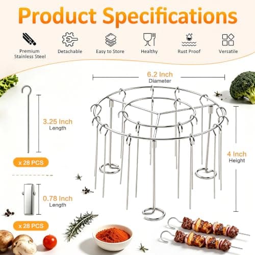 P&P CHEF Air Fryer Accessories Kit, Air Fryer Grill Skewer Rack for Oven — view 3