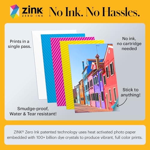 KODAK Printomatic Full-Color Instant Print Digital Camera, Zink 2x3" (5.1x7.5 cm) Sticky-Back Photo Paper, 5MP, Portable, Creative Fun Gift for Birthday, Christmas, Holiday, Blue — view 3