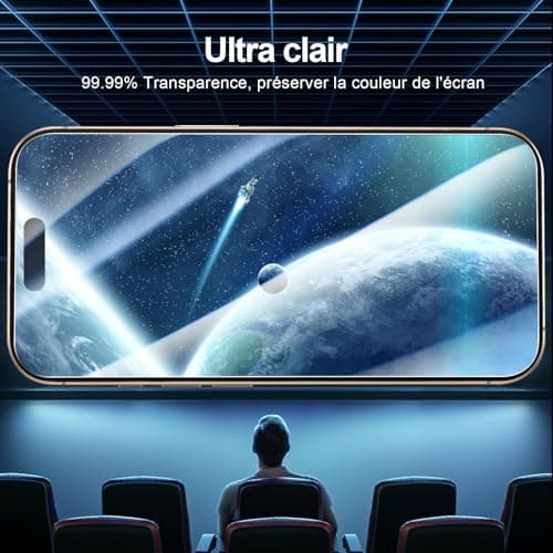 NEW'C 3 Pack Designed for iPhone 16 Pro, iPhone 17, 17 Pro Screen Protector (6.3 inches), Enhanced Tempered Glass Protection with easy installation tool included, Case Friendly — view 6