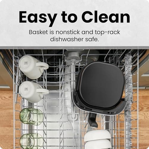 Chefman Air Fryer – 4 QT Compact Airfryer for Quick & Easy Meals in Minutes, Features Hi-Fry Technology for Extra Crisp, Touchscreen Controls with 4 Presets, Nonstick & Dishwasher Safe Basket - Black — view 5
