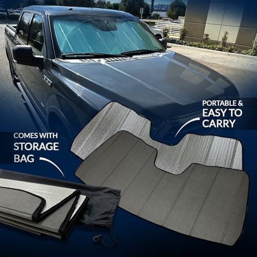 Front Car Windshield Sun Shade Compatible with 2013-2017 Honda Accord Sedan 4Door | Custom Fit Visor Accordion Fold Style Sun Protector | Silver & Grey 1-pc Set | SS-125 — view 2