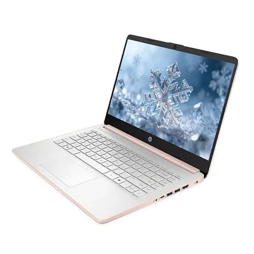 HP 14" Business Laptop, 1-Year Office 365 with Copilot AI, 16GB RAM 576GB Storage (64GB SSD+512GB SD Card), Dual-Core Intel Processor, Windows 11, Rose Gold — view 2