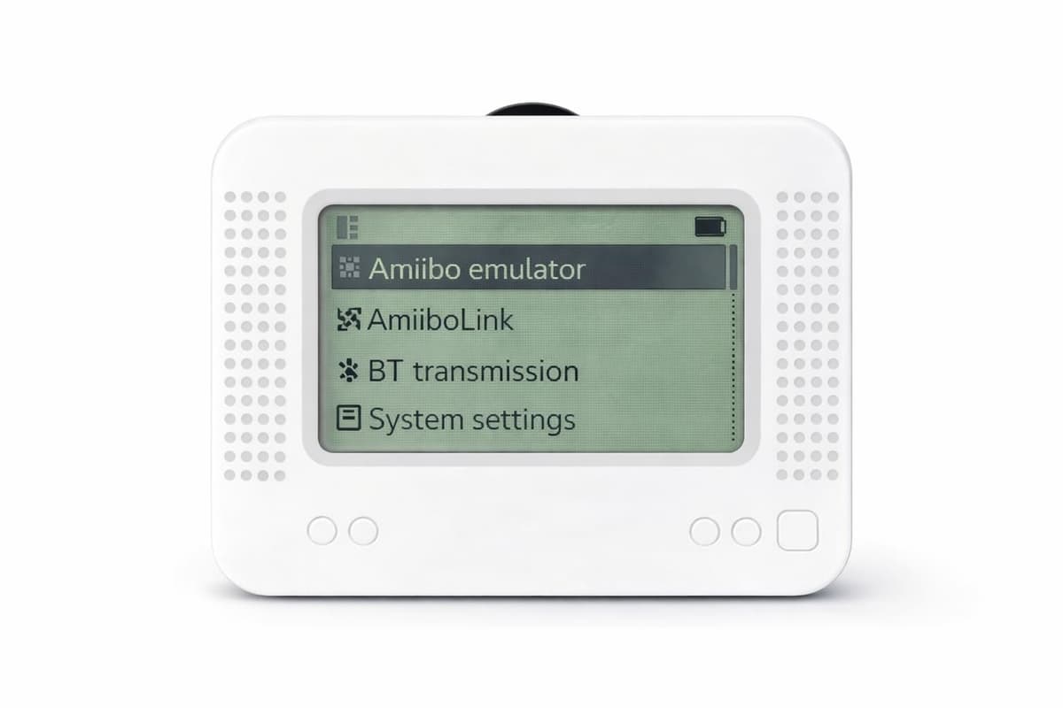 Allmiibo Smart NFC Emulator for Nintendo Switch & 3DS with 1.2" OLED Screen, 3000 NFC Storage, 50+ Game Support, Rechargeable