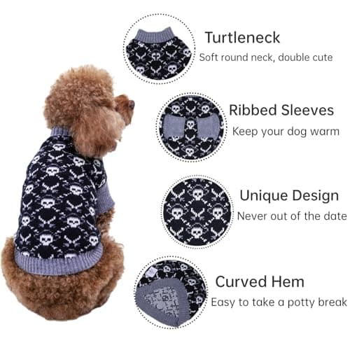 CuteBone Christmas Reindeer Dog Sweater with Leash Hole for Small Dogs — view 2