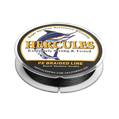 HERCULES Super Strong 500M 547 Yards Braided Fishing Line 20 LB Test for Saltwater Freshwater PE Braid Fish Lines 4 Strands - Black, 20LB (9.1KG), 0.20MM — view 3