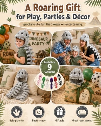 Dinosaur Skeleton Costume, Dinosaur Costume, Fun 3D Spinosaurus Outfitwith, Cosplay Play, Washable (Pink, 31 in) — view 3