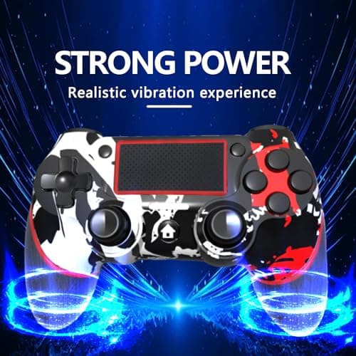 SZYUYU Wireless Controller for Ps4 Romote Compatible with Ps4/Slim/Pro/Windows PC, Controller for Ps4 with 3.5mm Audio Jack, Touch Pad,Six Axis Motion Control, Charging Cable (FLAME WHITE) — view 2
