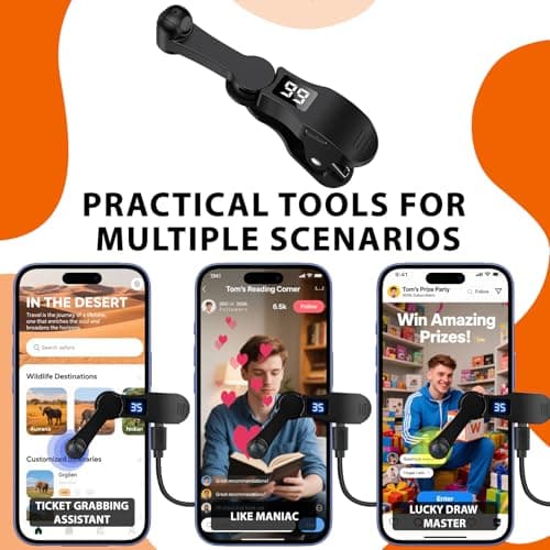 HalfofLife Auto Clicker for iPhone & TikTok Live - Auto Tap, Auto Screen Tapper for Smart Phone, Customizable Timing for Social Media, Broadcasts Likes, Lightning Deal, Reward Task (Black) — view 3