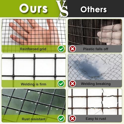 Gbekery Black Hardware Cloth 1/2inch,16in x 10ft 19 Gauge, PVC Coated Galvanized Steel Chicken Wire Fence Roll Garden Plant Welded Metal Wire Fencing Roll, Rabbit Cages Snake Fence,Black — view 3