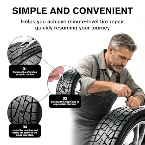 Uxuzepo 71PCS Tire Plug Kit, Screw Type Tire Repair Kit — view 3