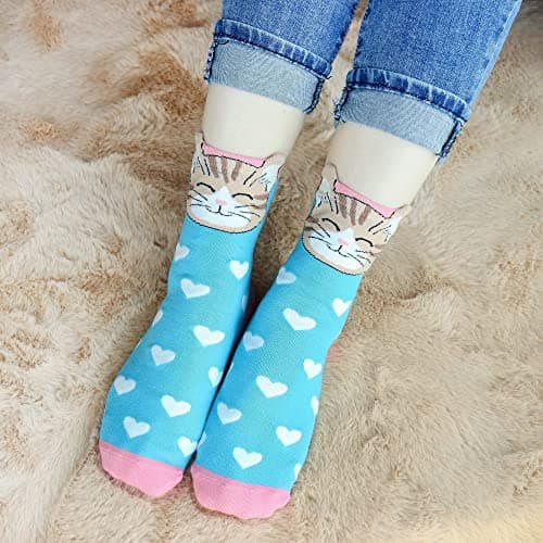 Jeasona Women's Cute Socks Gifts for Cat Lovers Mom Women Teenage Girls