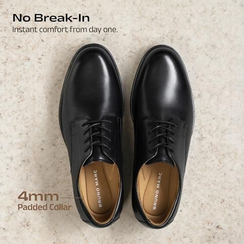Bruno Marc Men's Classic Leather Dress Shoes Comfort Oxfords Business Formal Lace Up Shoes,Size 11,Black,SBOX26007M — view 5