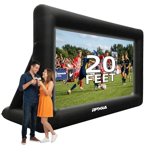 Inflatable Movie Screen Outdoor Projector Screen for Outside 20ft, Blow Up Screens Front and Rear Projection with Air Blower, Best for Movie Nights Backyard Home Theater Pool Party