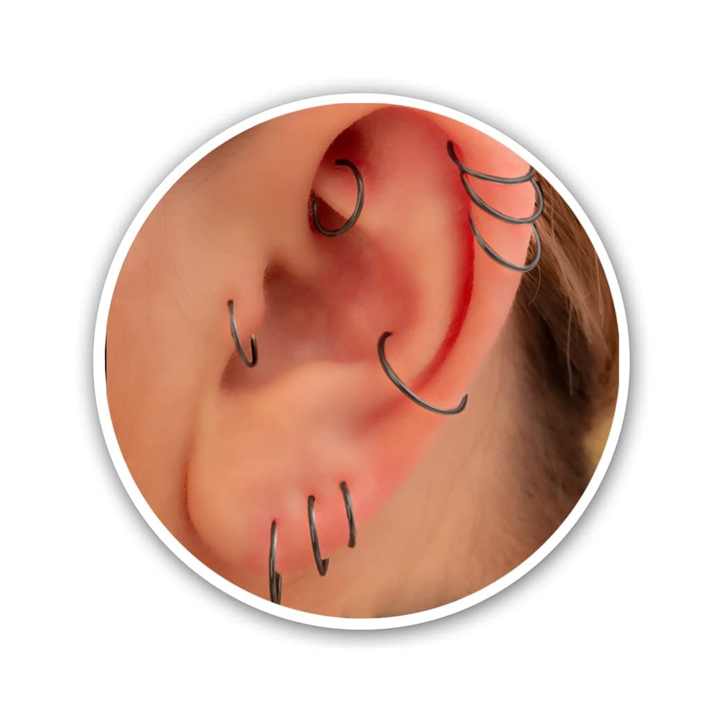 Small Cartilage Hoop Sterling Silver Huggie Hoop Earrings for Women Cartilage Nose Helix Tragus (Silver, 6mm 24 gauge / 1 pair) — view 23