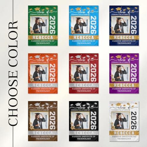 Personalized Graduation Garden Flag Class of 2026 - Custom Photo Name Double Sided Yard Sign for High School College Senior Party, Outdoor Welcome Banner Decoration (12x18 / 28x40 Inch) — view 3