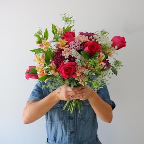 Callia Flowers - Bright & Cheerful Fresh Flower Bouquet - (Deluxe) Hand-Tied Fresh Cut with Vase, Fresh Flowers Delivery for Birthday, Sympathy - Floral Arrangements with Local Delivery — view 2