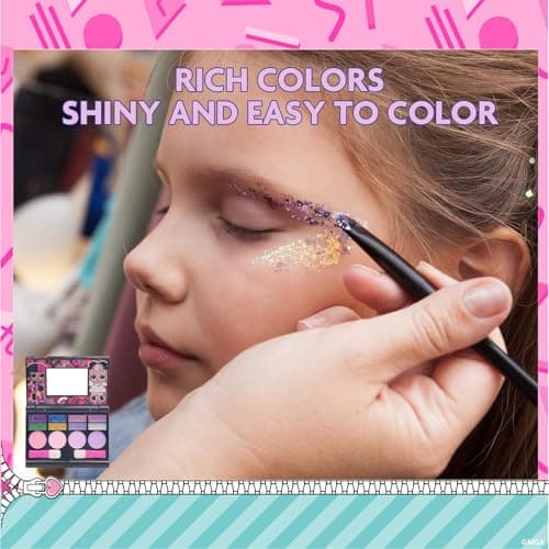 L.O.L Surprise! All-in-One Kids Cosmetic Compact Set Includes Washable Lip Gloss, Eye Shimmer, Cheek Shimmer, Brushes Colorful Portable Beauty Set for Girls, Kids, and Toddlers Ages 5+ by Townley Girl — view 3