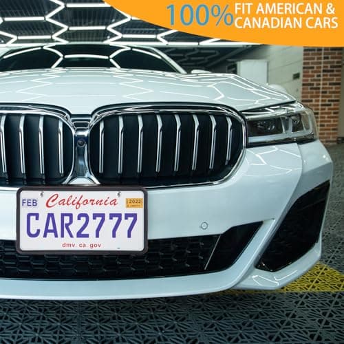2Pack Premium Matte Black Silicone License Plate Frames, License Plate Holder, ZOMETUO Universal Car License Plate Frame Cover for Women/Man, Brackets Rust-Proof, Weather & Rattle-Proof — view 2