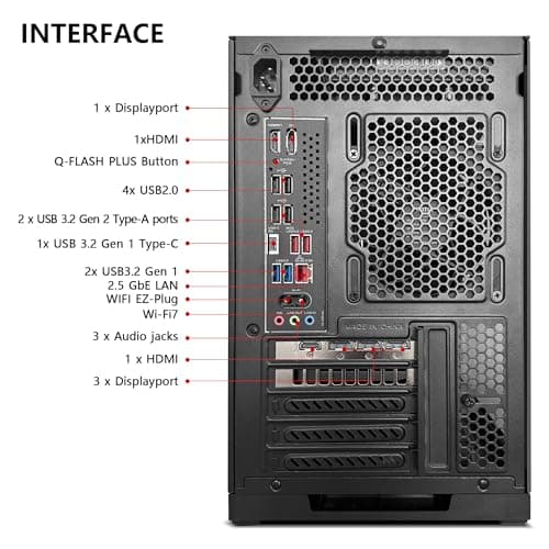 KOTIN Prebuilt Gaming PC RTX 5070 12GB, Ryzen 7 9700X, 32GB DDR5, 1TB SSD — view 6