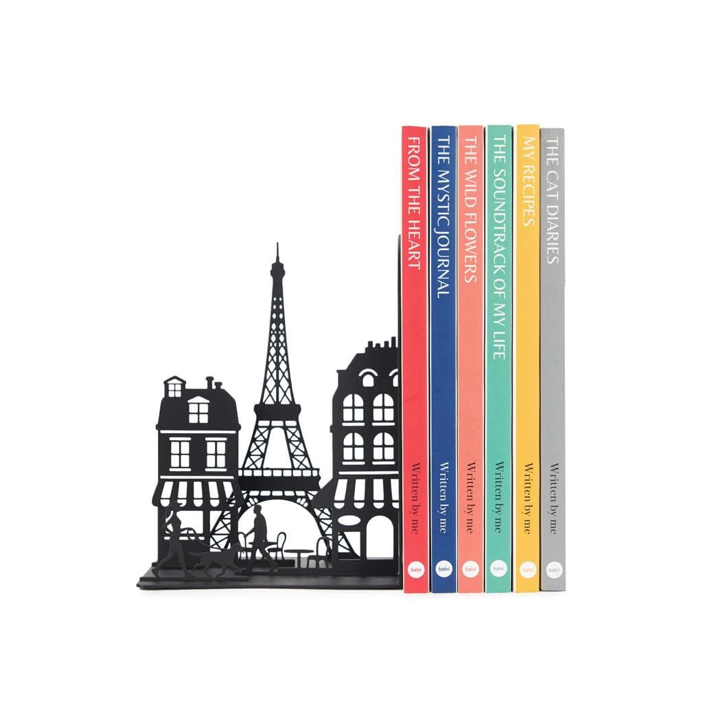 Balvi Sujetalibros Paris Color Negro Resistente y Antideslizante Metal