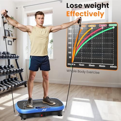AXV Vibration Plate Fitness Platform Exercise Machine Vibrating Shaking Full Body Shaker Workout Vibrate Stand Shake Board Sport for Weight Loss Fat Burner for Gym Home Office — view 3
