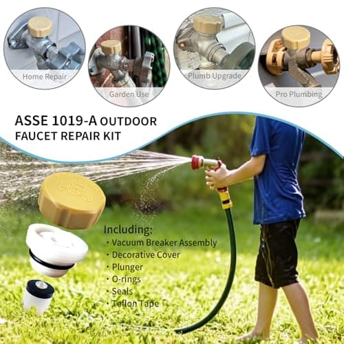 PKLIYH ASSE 1019-A Outdoor Faucet Repair Kit with Teflon Tape, Vacuum Breaker Replacement Kit Anti-Siphon Frost-Free Hose Bib Sillcock Valve Replacement（1 Pack） — view 3