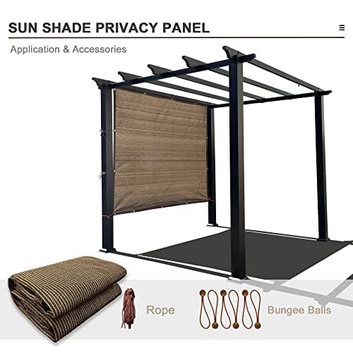 Alion Home Sun Shade Panel Privacy Screen with Grommets on 4 Sides for Outdoor, Patio, Awning, Window Cover, Pergola (8' x 7', Mocha Brown) — view 6