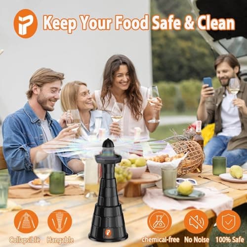 Fly Fans for Outdoor Table, 4 Pack Height Adjustable Food Fan with Reflective Blades, Table Fly Repellent Fan for Patio, BBQ, Picnic, Camping & Indoor Use — view 4