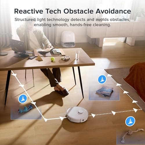 roborock Qrevo Curv S5X Robot Vacuum and Mop, 18,500Pa Suction, Zero-Tangling Design, FlexiArm Side Brush & Mop, Smart Obstacle Avoidance, Self-Washing & Drying, Self-Emptying, Perfect for Carpet — view 3