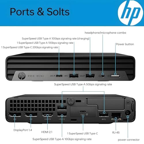HP Prodesk 400 Mini PC, i7-12700T, 16GB DDR5 RAM, 512GB SSD, Windows 11 Pro — view 2