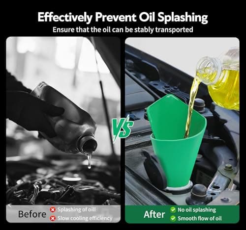 Reusable Flexible Oil Drain Funnel Form a Foldable Bendable Flex Funnel for Car Motorcycle Truck Lawnmower Snowplow Reused Oil Change Spill-Free Filling Draining Tools Easy to Store and Clean — view 3