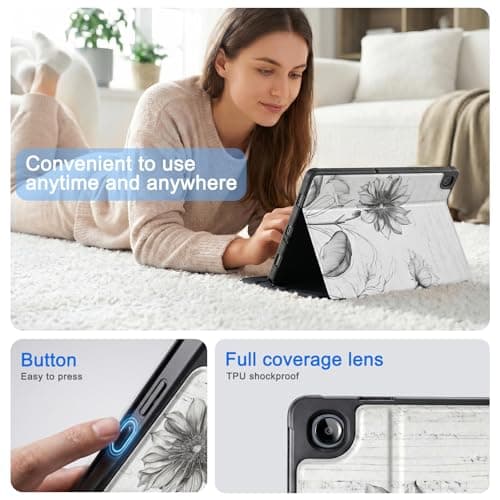 CoBak Case for Samsung Galaxy Tab A11+ Plus 11” 2025, Multi-Viewing Angles, All New PU Leather Folio Stand Cover with Auto Sleep Wake Feature for Samsung Galaxy Tab A11+ Tablet 11-inch, Sunflower — view 2