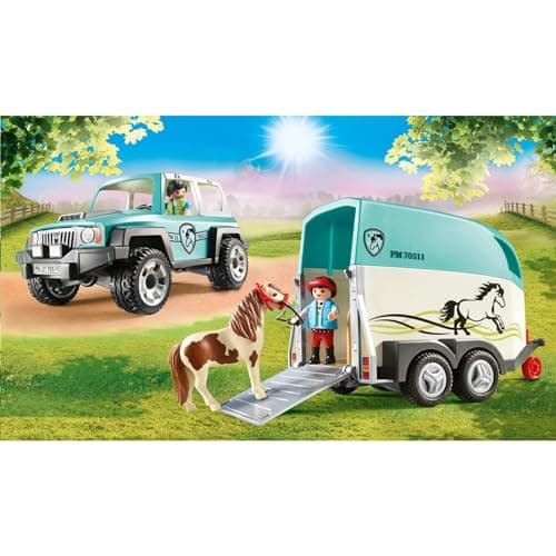 Playmobil Car with Pony Trailer