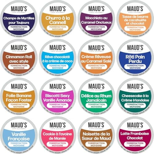 Maud's Super Flavored Coffee Pods Variety Pack, 80 ct, 16 Assorted Flavors, Medium Roast Flavored Coffee in Single Serve Pods – 100% Arabica Beans, Compatible with Keurig K Cups Maker