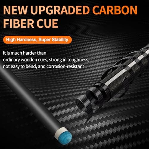 Kmise Carbon Fiber Pool Cue Stick 58", Billiard Cue Sticks 23oz, Low Deflection Pool Cue with 12.5mm Tip, Professional Billiard Carbon Fiber Pool Sticks for Adults, 23oz — view 2
