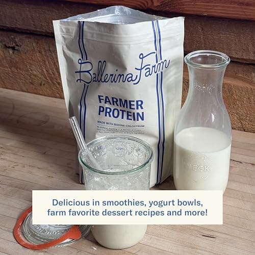 Ballerina Farm Grass Fed Whey Protein Powder, Vanilla Bean, 24g Protein with Collagen Peptides, Bovine Colostrum, Hemp Hearts & Prebiotic Fiber, No Added Sugar or Artificial Ingredients, 20 Servings — view 2