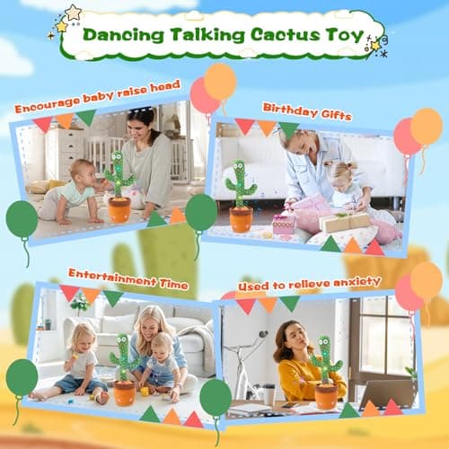 LLUKEME Dancing Talking Cactus Toy, Singing Cactus Baby Toy Stuffed Animals — view 5