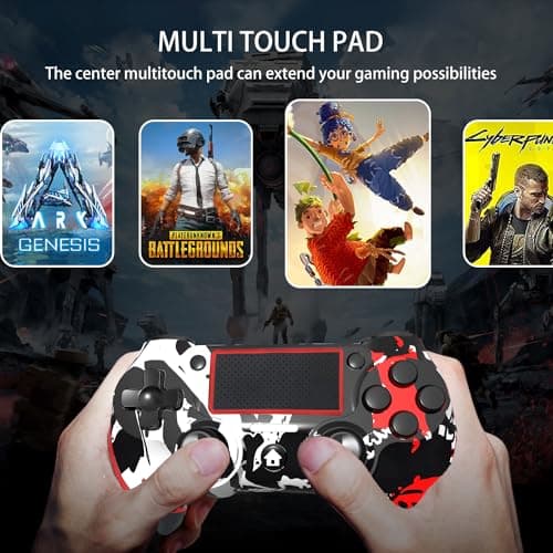 SZYUYU Wireless Controller for Ps4 Romote Compatible with Ps4/Slim/Pro/Windows PC, Controller for Ps4 with 3.5mm Audio Jack, Touch Pad,Six Axis Motion Control, Charging Cable (FLAME WHITE) — view 4