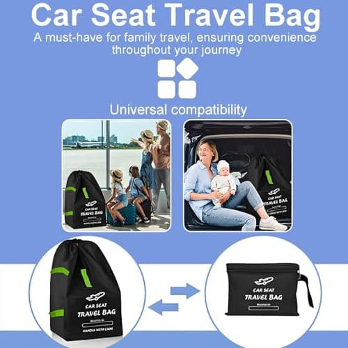 MYLEUS Durable Car Seat Travel Bag for Airplane & Stroller Bag - Large Tear & Water Resistant Gate Check Bag, Fits Convertible Car Seats or Double Strollers, Padded Easy Carry Protector for Air Travel — view 4