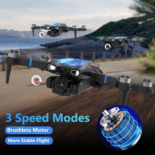 Morlyrctooy M18LCD Drone with 4K Camera for Adults Drone with Screen on Controller Brushless Motor Optical Flow Positioning Headless Mode One Key Takeoff/Landing RC Quadcopter for Beginners Adults — view 4