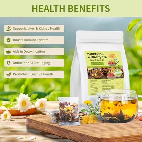 Dandelion Wolfberry Tea, Natural Kidneys & Liver Health Dandelion Root Tea — view 4