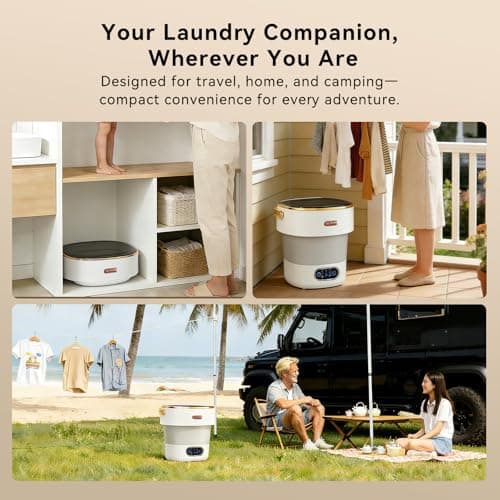 Portable Foldable Washing Machine, Mini Washer for Deep Cleaning, Ideal for Underwear Baby Clothes, Compact for Apartment Dorm Hotel 20L Grayish White — view 4