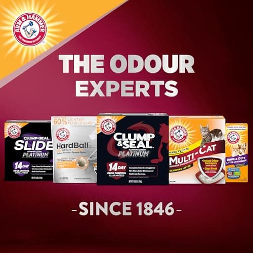 ARM & HAMMER Platinum Cat Litter Clump & Seal Complete Odour Sealing with 14 Days of Odour Control Multi-Cat, Hard Clumping Clay, 99.99% Dust Free 8.16kg (Pack of 1) — view 5