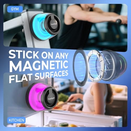 heetipuk Magnetic Bluetooth Speaker, Mini Speaker, Teen Gift Ideas, Loudspeaker with Bass Diaphragm, 5W Internal-Magnet Speaker, 7H Playtime,TWS, RGB Light, TF Card Slot