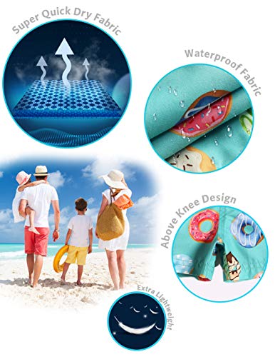 maamgic Boys Swim Trunks Swim Shorts Toddler Bathing Suit Quick Dry Beach Board Shorts for All Ages,Doughnut Green,5-6 Years — view 2