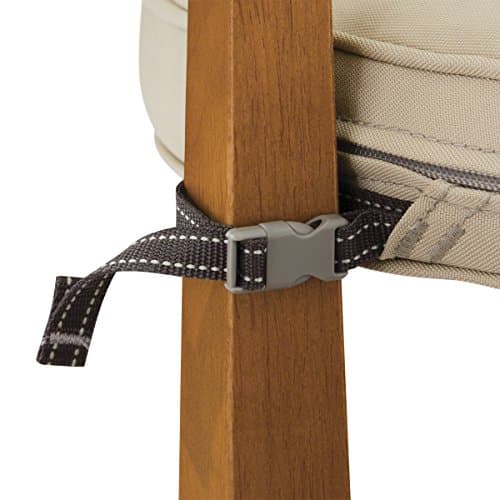 Classic Accessories 60-008-010301-RT Montlake Patio Seat Cushion Slip Cover, Antique Beige, 15" Diameter x 2" Thick — view 3