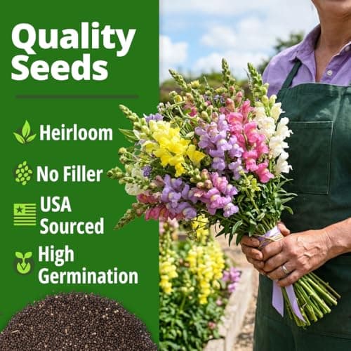 HOME GROWN Snapdragon Northern Lights Seeds, 10,000 Flower Seeds for Planting 2026 Spring, Pastel Garden Blooms of Snap Dragon, Pollinator Friendly Outdoor Cut Flowers (Antirrhinum majus) — view 5