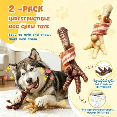 WOWBALA Dog Chew Toy Aggressive Chewers - 2 Pack Indestructible Dog Toys - Tough Dogs Toy to Keep Them Busy - Pet Toys for Medium, Large Breed，Teeth Cleaning & Boredom Relief（2 Pack）