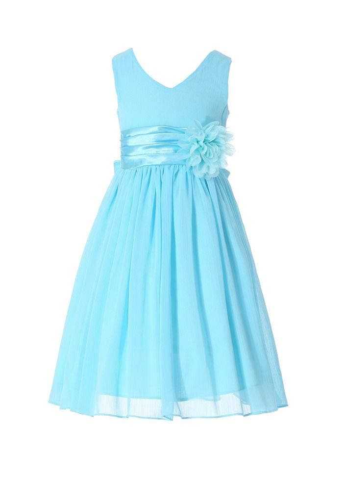 HAPPY ROSE Junior Bridesmaids V-Neckline Chiffon Flower Girl Dress — view 4