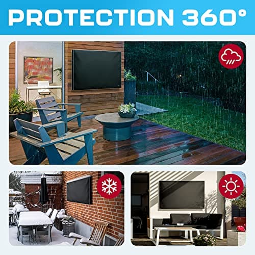 Outdoor TV Cover 55 Inch Weatherproof and Waterproof | TV Cover for Outside 55 Smart Shield TV Screen Protector for Outside TV | 55 Inch TV Cover Outdoor | TV Display Protectors – Black — view 3